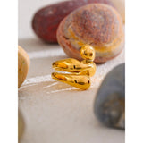 18K Gold Plated New Irregular Stainless Steel Stylish Unique Texture Distinctive Ring