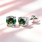 Multicolour 0.1ct-2carat Moissanite Diamonds  D VVS1 925 Silver Stud Earrings