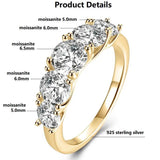 Sparkling 5 Stone 3.6cctw D Color Moissanite Diamonds Engagement Wedding Eternity Rings for women - 
 Fine Jewellery - The Jewellery Supermarket