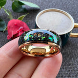 New Arrival 8MM Colorful Opal Fragments Inlay Domed Polished ShinyTungsten Carbide Ring for Men Women - The Jewellery Supermarket