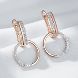 Stylish Round 14K Filled Gold AAA Zircon Diamonds Drop Earrings Daily Jewellery