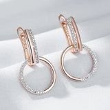 Stylish Round 14K Filled Gold AAA Zircon Diamonds Drop Earrings Daily Jewellery