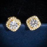 S925 Silver Platinum And Gold Plating Moissanite Stud Earrings Women Fine Jewellery