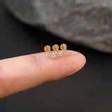 Sterling Silver Six Claws Sparkling Moissanite Diamonds Flat Back Stud Earrings