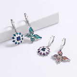 Asymmetric Butterfly Flower Shape Handmade Enamel Creative Earrings