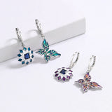 Asymmetric Butterfly Flower Shape Handmade Enamel Creative Earrings