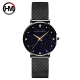 New Arrival Elegant Fashion Lady's Watch Luxury Rhinestone Starry Sky Dial Waterproof Stainless Steel Strap Watches