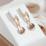 14 Karat Filled Gold Disc AAA Zircon Diamonds Easy Matching Trendy Dangle Earrings