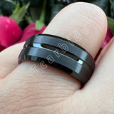 Grooved Brushed 6mm 8mm Satin Men Women Tungsten Engagement Wedding Rings