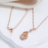 Vintage Glossy Simple Water Drop Filled Rose Gold of 14-Karat Purity Pendant Necklace -  Ethnic Style Jewellery