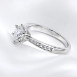 Excellent 0.3-3CT VVS1 D Colour Moissanite Diamonds Solitaire Wedding Silver Ring