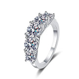 Wonderful 5 Stones Sparkling 18KGP 3.6CT All Moissanite Diamonds Rings Wedding Engagement Sterling Silver Jewellery