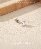 Moissanite Cartilage 925 Sterling Sliver Classic Round Heart Screw Stud Earrings