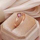 14K Gold Filled Pear Cut Red AAA Zircon Crystals Elegant Party Fine Rings For Women