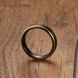 New Arrival Trendy 5MM Black Gold Colour Plated Tungsten Carbide Engagement Wedding Ring - Jewellery Gifts For Men - The Jewellery Supermarket