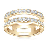 GRA Certified Double-Row Half Eternity Moissanite Diamonds Wedding Engagement Rings Sterling Silver Fine Jewellery