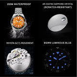 New Luminous Mechanical Ceramic Bezel Sapphire Glass MIYOTA 8215 Automatic Watch