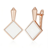 14 Karat Gold Filled White Enamel High Quality Daily Fine Jewellery Drop Earrings