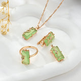 14 Karat Rolled Gold Fog Green Square AAA Zircon Crystal High Quality Drop Earrings