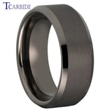 Beveled Satin Finish 6mm 8mm Classic Tungsten Carbide Wedding Rings for Men Women