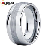 Dome Band Center Brushed 8MM 10MM Men's and Women's Tungsten Carbide Rings