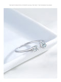 Fashion 925 Silver Sparkling Geometric AAAA Lab Created Diamond Opening Rings