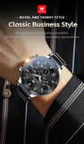 Fashion Luxury Moon Phase Chronograph New Quartz Watches for Men - Ceramic Strap Waterproof Luminous Men's Watches