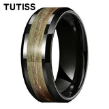 Various Flowing Sand/Green Grass Agate Inlay 8mm Tungsten Carbide Rings