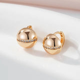 14 Karat Gold Filled Glossy AAA Zircon Diamonds Ball Stylish Earrings For Women