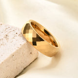 Fashion Cut Polygonal Tungsten Steel 4MM/6MM Rings for Couples Finw Jewellery