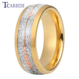 Arrow And White Meteorite Inlay 8MM Multicolor Tungsten Wedding Men Women Rings
