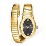 Luxury Snake Shaped Brass Strap Personality Waterproof Quartz Ladies Watches