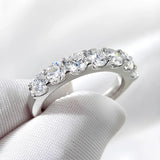 Sparkling VVS1 D Colour 3/4mm Moissanite Diamonds Stackable Eternity Silver Ring