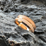 Sandblasted Finish 14K Gold Plated  6mm/8mm Tungsten Carbide Rings for Men Women