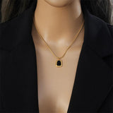 New 316L Stainless Steel Black White Geometric Necklace Bracelets Earrings For Women - New Trendy Jewellery Set - The Jewellery Supermarket
