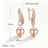 14 Karat Gold Filled Ball Drop Simple Glossy  High Quality Daily Fine Jewellery Earrings