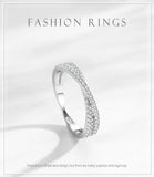 New  Geometric Line 925 Silver Fashion Dazzling AAAA Lab Created Diamond Rings