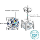 Top Quality 2 Carat 8.0mm D Colour Moissanite Stud Earrings 925 Sterling Silver Sparkling Fine Jewellery For Women/Men - The Jewellery Supermarket