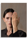 18k Gold Plated Stylish Unique Stainless Steel Pearls Geometric Open Chic Ring