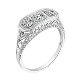 Amazing 3 Stone Mossanite Diamonds Rings With GRA Certificate Wedding Engagement Bridal Handmade Silver Jewellery