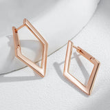 14 Karat Gold Filled Fashion Glossy Simple Rhombus Dangle High Quality Earrings For Women