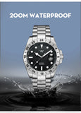 1612 Movement, 316L Stainless Steel Sapphire Crystal Glass 200m Water Resistance Watch