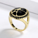 Sparkling Black Spinel Antique Look Hand Made Enamel 925 Silver Oriental Rings