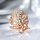 14 Karat Gold Filled Fashion Glossy Unique Pattern Ethnic Big Rings for Women