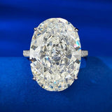 Luxury Oval Cut 14*20 MM G Colour AAAAA Lab Created Sapphire Gemstone Cocktail Ring Anniversary Fine Jewellery - The Jewellery Supermarket