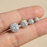 Sterling Silver Moissanite Diamonds Multi-Size Round Cartilage Tragus Stud Earrings