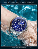 Classic Watch with Ceramic Bezel 200m Water Resistant Casual Quartz Watch