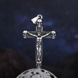 NEW Men's 316L Stainless-steel Jesus Cross Pendant With Skull Necklace For Teens Punk Biker Jewelry - The Jewellery Supermarket