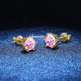 VVS1 Sterling Silver White Pink Yellow Red Orange Moissanite Diamonds Stud Earrings