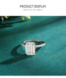 Superb Emerald Cut AAAA Lab Created Diamond 925 Sterling Silver Luxury Ring
